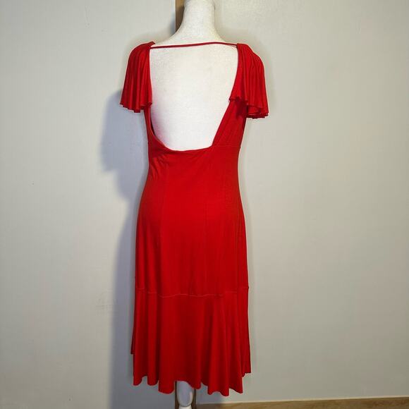 Armani Exchange red low back midi dress size L - Picture 5 of 11